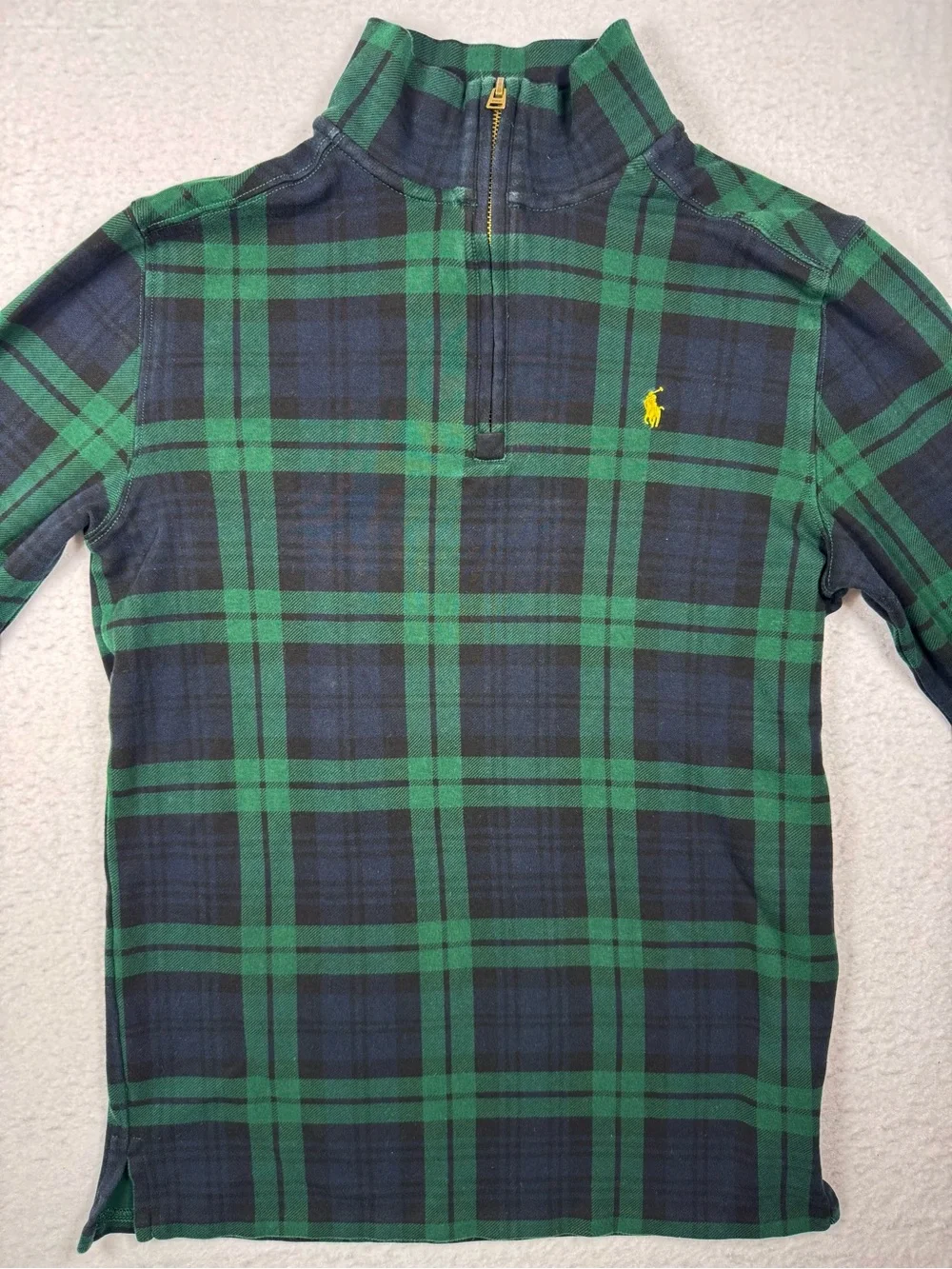 Polo Ralph Lauren Youth XL Plaid Quarter Zip Pullover